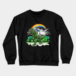 Jesus Riding Dinosaur Crewneck Sweatshirt